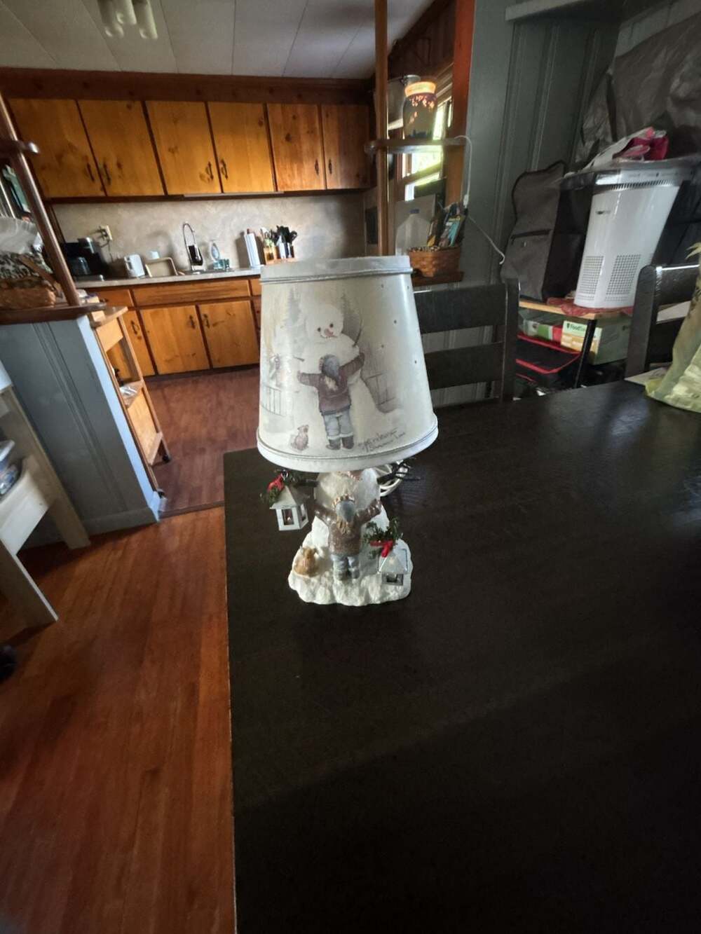 A Homestead Shoppe Pat Richter Snowman Love Table Lamp 2002